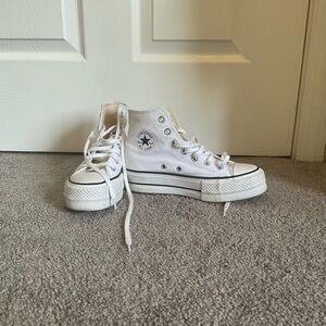 Converse Classic White High-Tops with Black Accents